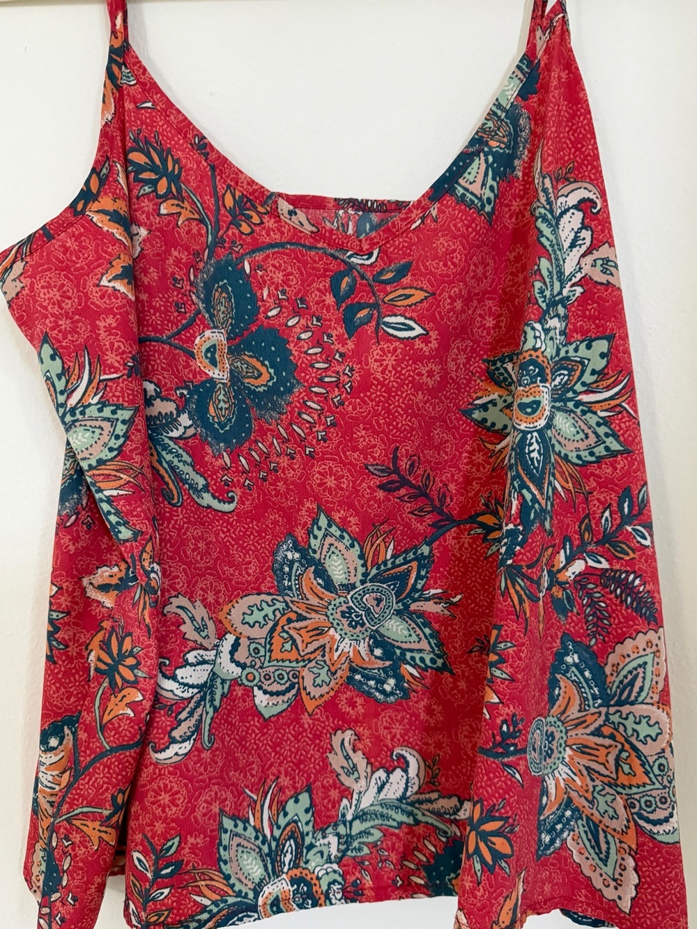 Hollister Red Floral Print Spaghetti Strap Camisole
